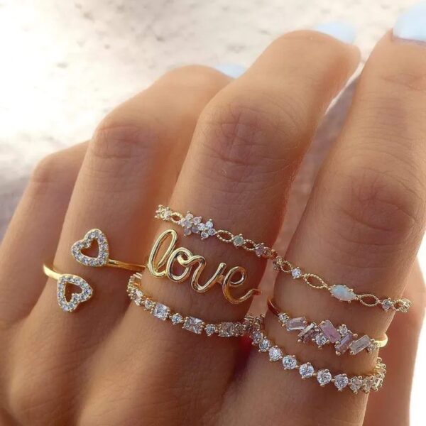 7 Pcs Love Finger Ring