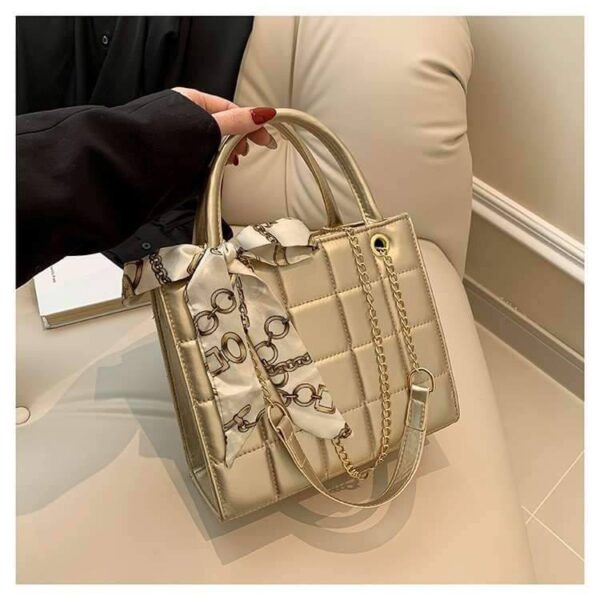 Fashion Checkered Indentation Tote Bag