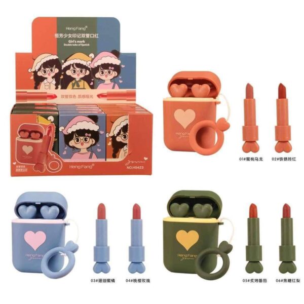 Heng Fang Girl's Mark Double Tube Lipstick