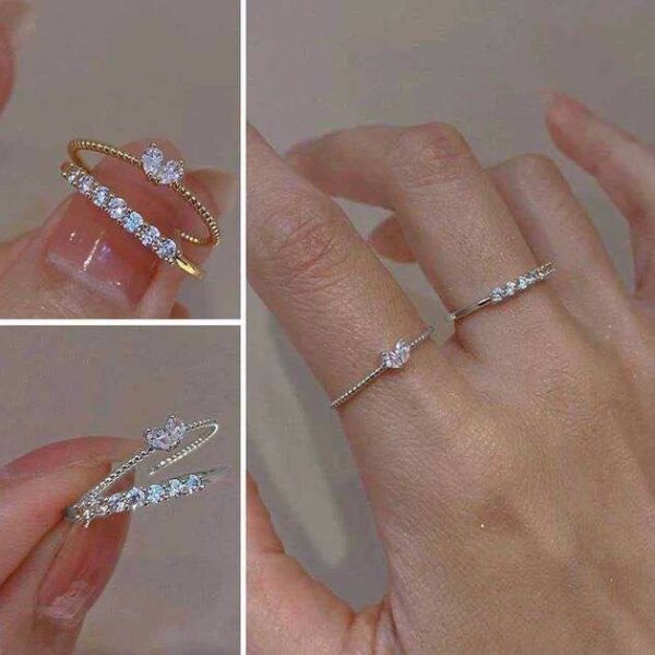 2pcs Love stone finger rings