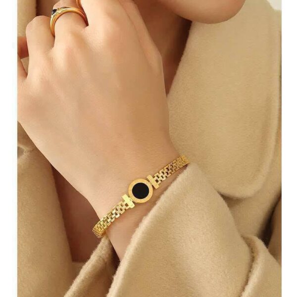 Women Gold Plated Stailness Steel Bangle Style Bracelet