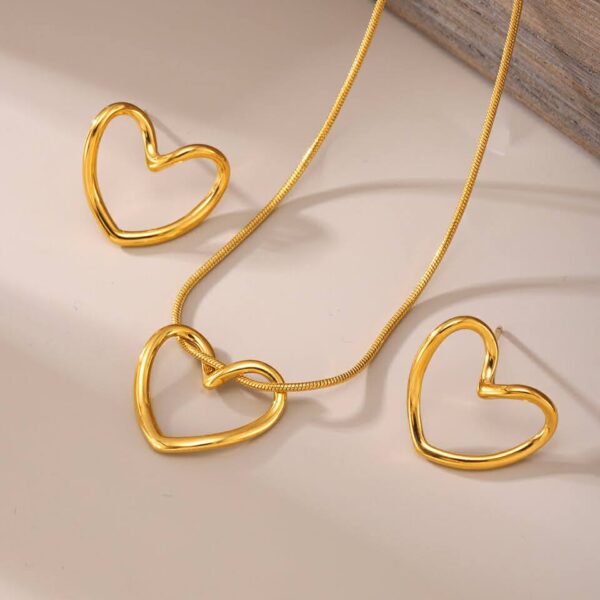 Heart Necklace Earrings Combo