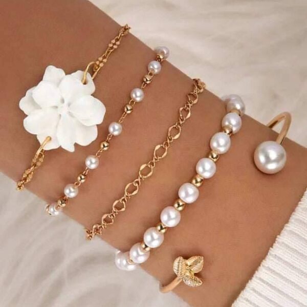 5pcs Flower Bracelet Set