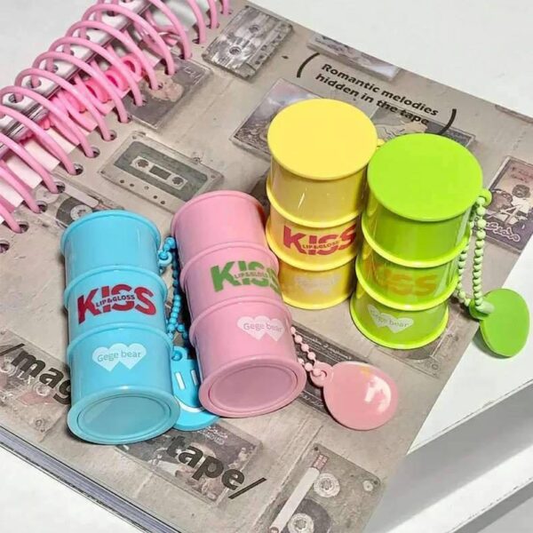 Gegebear key ring lip gloss lipstick